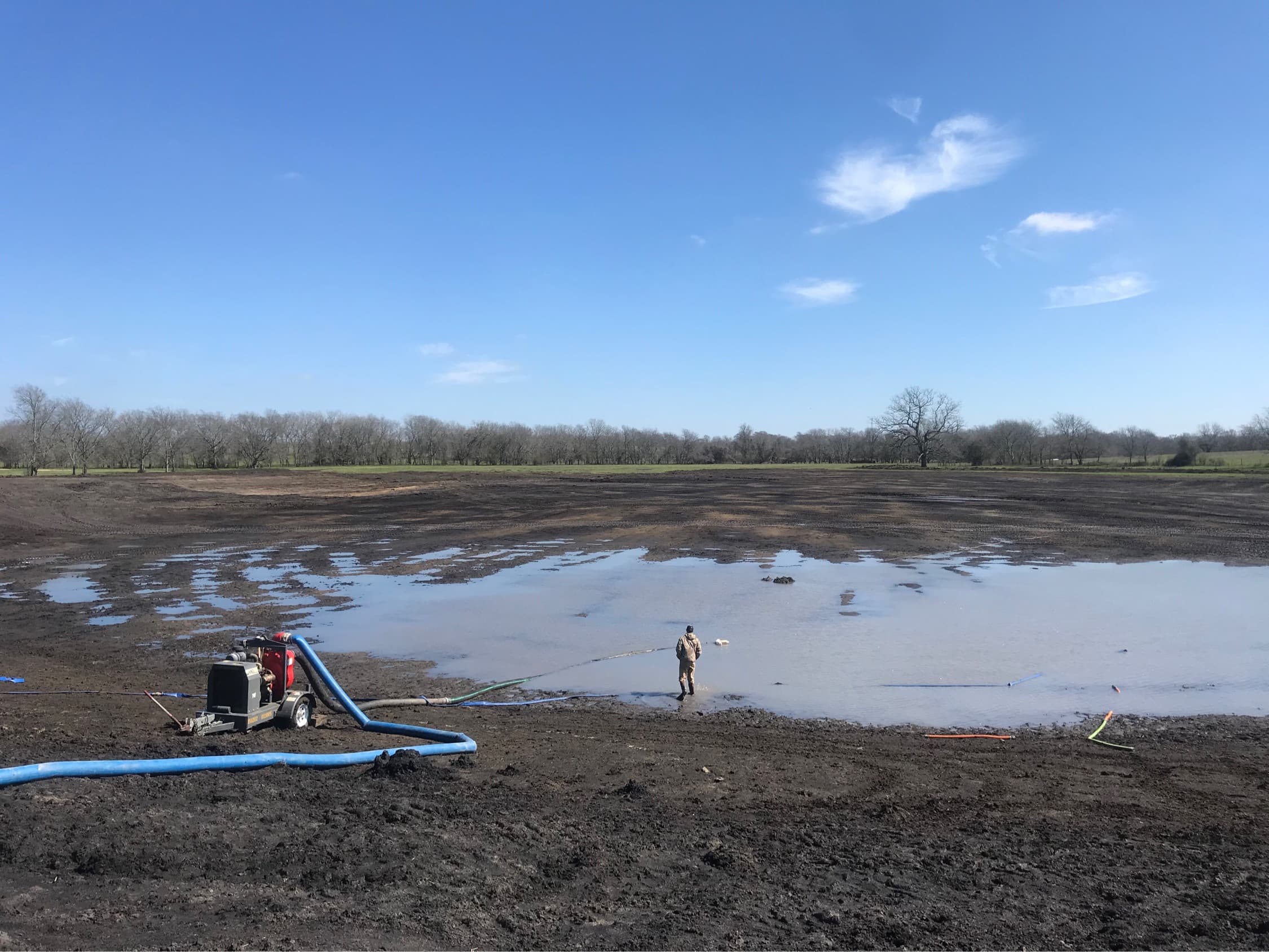 The first water entering a new lake