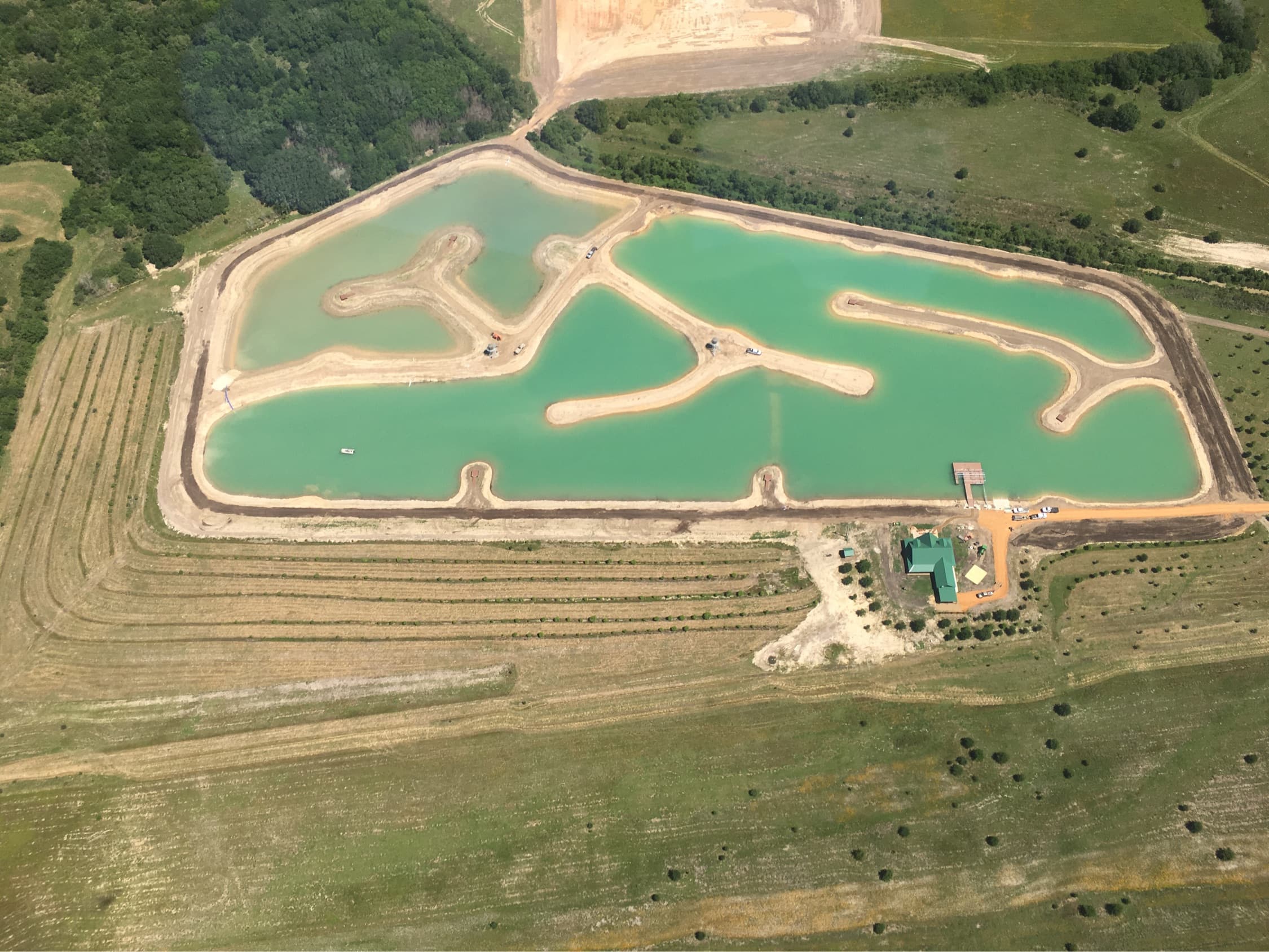 A new Texas lake filling with water, ready to become a fishery